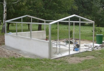 Aufbau Gewächshaus